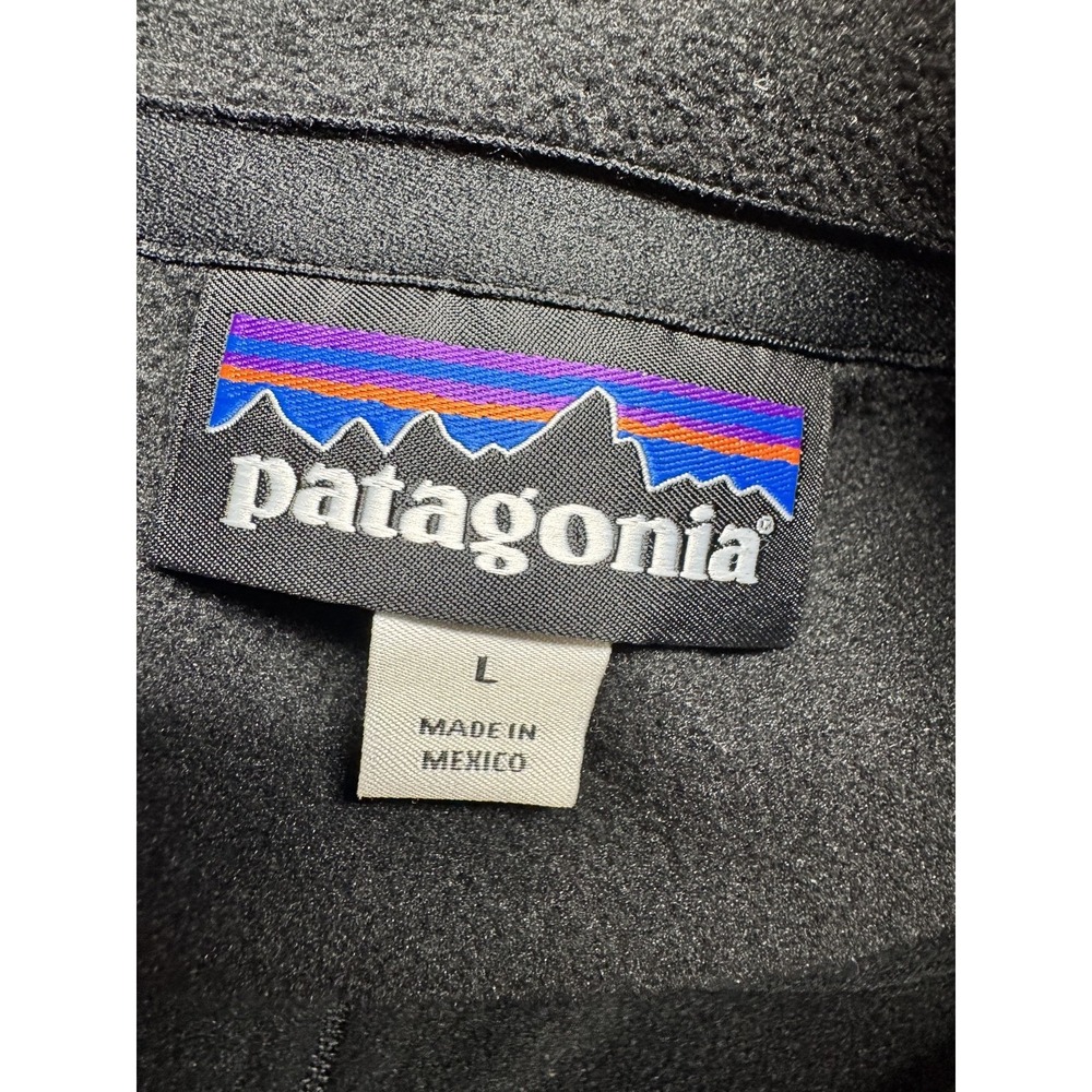 Patagonia Men's Micro D Fleece Pullover Black Size L 1/4 Zip - Picture 5 of 5